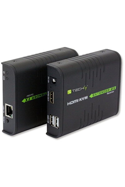 Techly Extensie HDMI + USB mouse, tastatura pe cablu Cat5/5e/6 pana 120m.