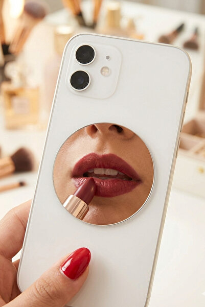 Happy Vibes مرآة لاصقة ذاتية اللصق للهاتف - غير قابلة للكسر، متينة (3 سم / 5 سم)