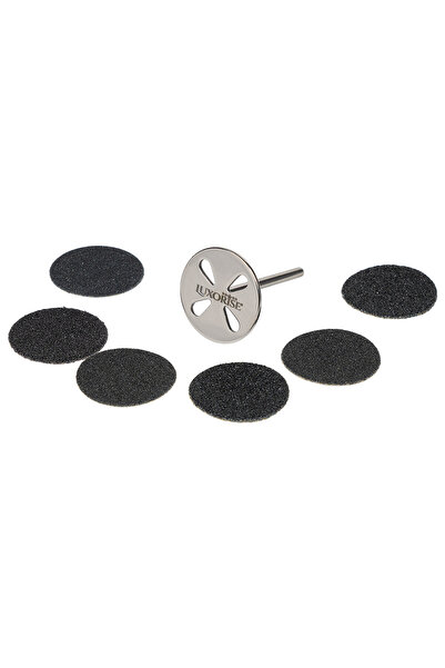 LUXORISE Disc metalic pentru pedichiură + 6 rezerve PRO20, granulație 80-150-240