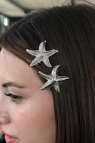 TAKIŞTIR 2-dijelna metalna kopča srebrne boje sa figurom morske zvezde