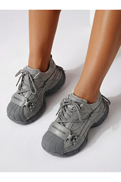 Zaira Adidasi dama gri din material textil Hellen #24511 - 40