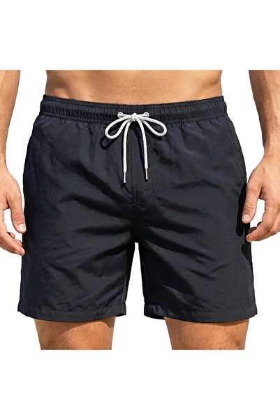 Estiva Men's Single Color Tactel Swim Shorts Battal