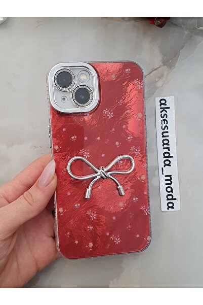 Aksesuarda Moda iPhone 13 Compatible Stone Lens Protected Patterned Case