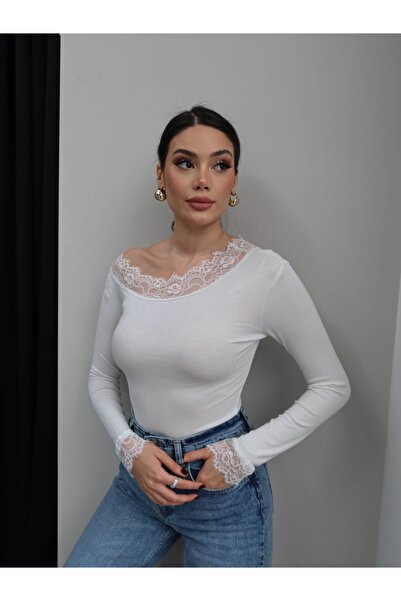 ESRAHELVACI One-Shoulder Open Blouse Lace Pack