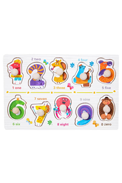 MTL Montessori wooden English alphabet puzzle with handles for early childhoo...