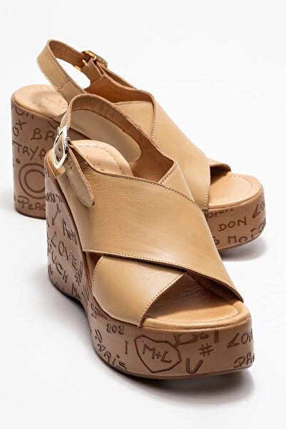 Zeynep Sıradağlı Hardy Women's Genuine Leather Sandals Caramel