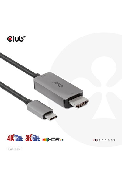 Club 3D Cablu CLUB3D USB Gen2 Tip-C la HDMI 4K120Hz 8K60Hz HDR10 cu DSC1.2 Ac...