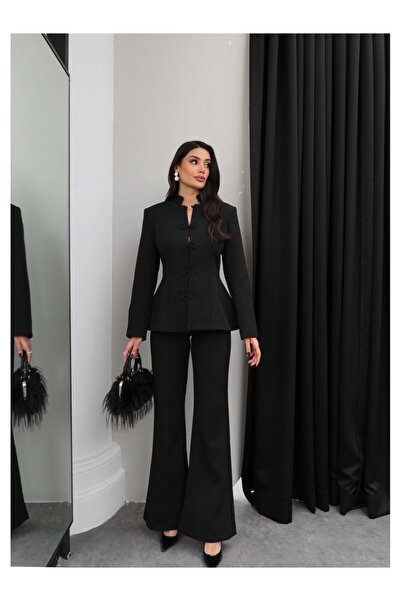 ESRAHELVACI Looped Button D Mock Neck Set