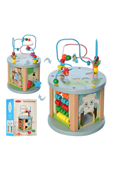 wood toys Wooden Educational Activity Game, 6 in 1 - Montessori Game, 3 years+