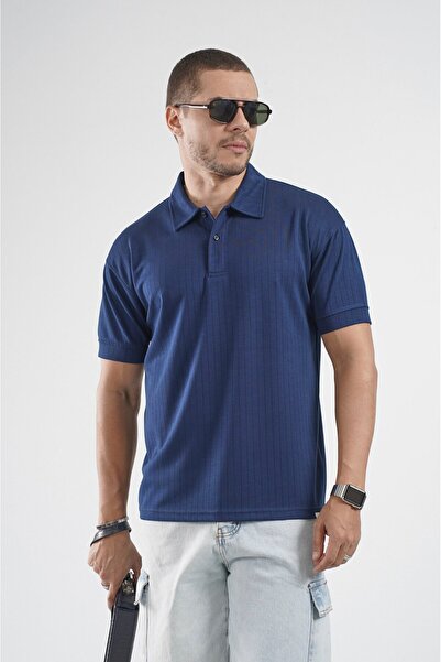 king brich Tricou bărbătesc cu guler polo și detaliu cu dungi, croială normală