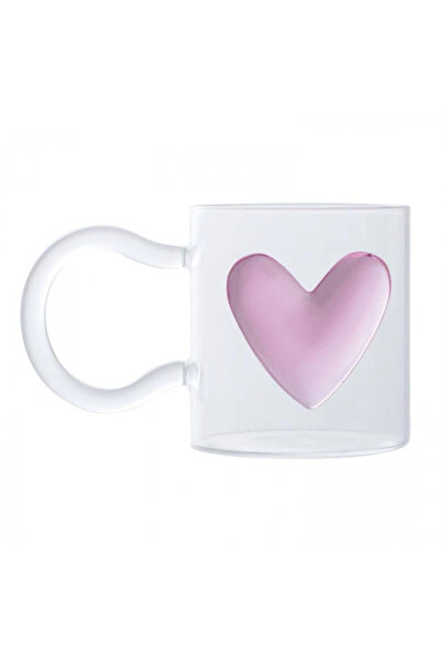 MİEN Kalp Cam Kupa 400 Ml