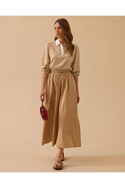 SEÇİL ÇİFT PARÇA GÖRÜNÜMLÜ BEL BAĞCIKLI ELBİSE