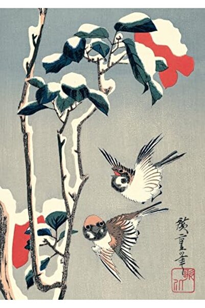 Tuttle Publishing دفتر يوميات "عصافير وكاميليا في الثلج" لهيروشيغي، غلاف ورقي...