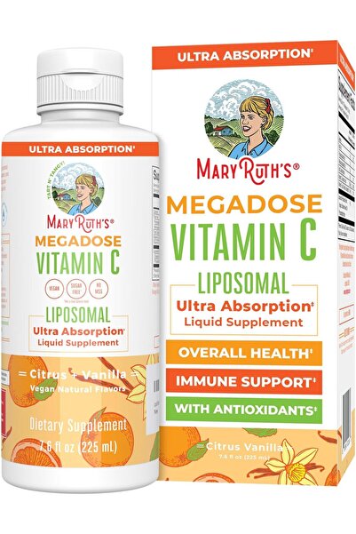Maryruth's جرعة كبيرة من فيتامين سي ليبوسومال من (الحمضيات + الفانيليا) 500 ملغ