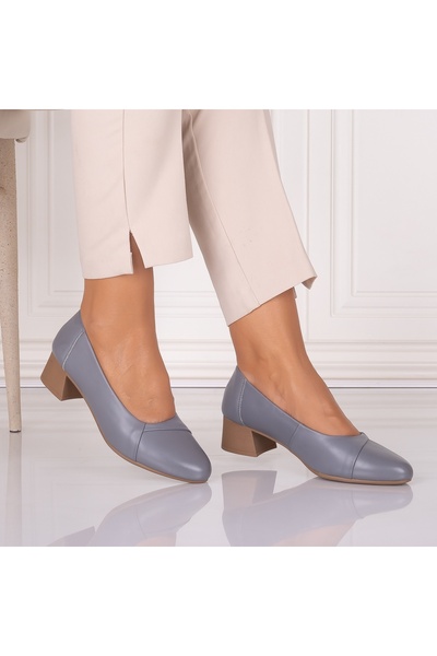 Signo Pantofi cu toc gri pentru femei, din piele naturală, Rimela, 36