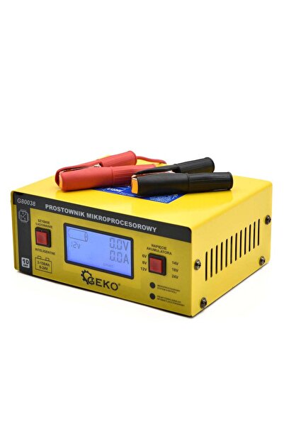 GEKO Φορτιστής Μπαταρίας Ψηφιακός Με Μικροεπεξεργαστή Και Οθόνη LCD 6/12/24V ...