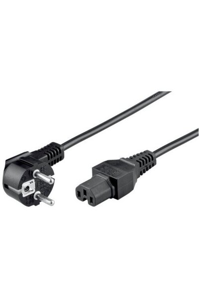 goobay Netzkabel 2-Pin Euro - 3-Pin-Gerät, cablu negru 2 metri