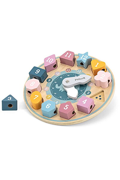 Viga Puzzle cu ceas din lemn