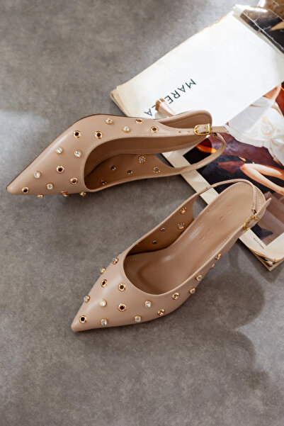 Adım Adım Γυναικεία παπούτσια με τακούνι και πέτρινα αξεσουάρ