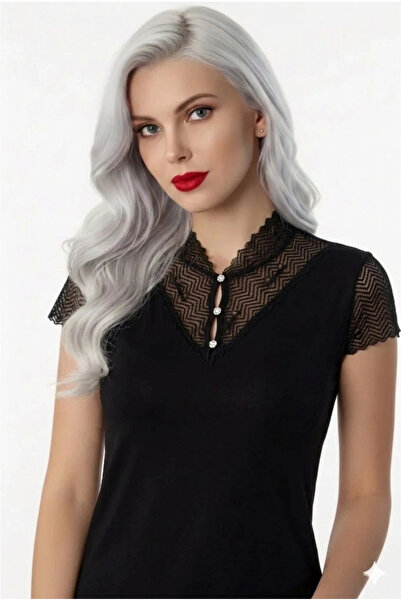 Şahinler B641 DÜĞMELİ DANTELLİ BLUZ