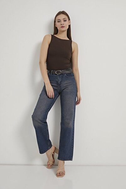 Arma Life Armalife 3049-1 Belt high waist straight fit denim women's pants