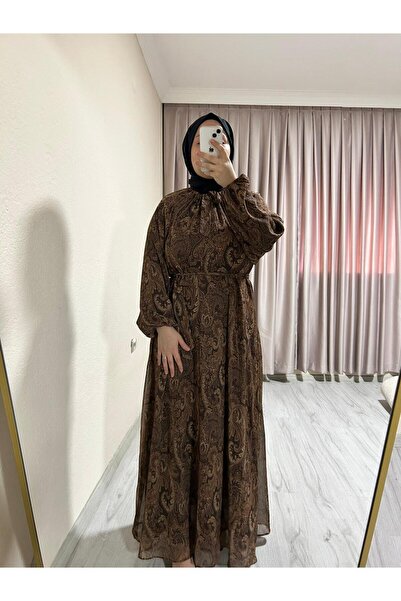 Miami ŞİFON RAHAT KALIP TESETTÜR ELBİSE