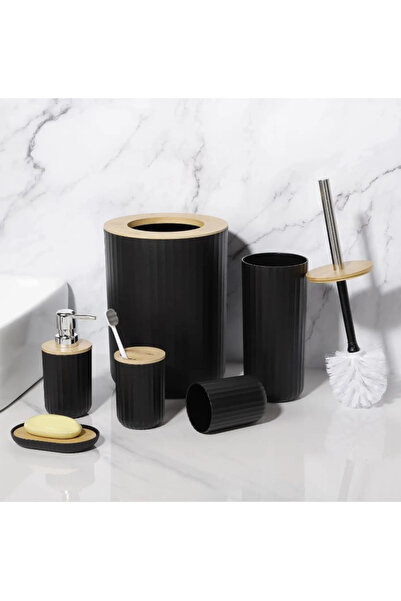 zola Set of 6 bathroom accessories soap dispenser toothbrush holder waste bin...