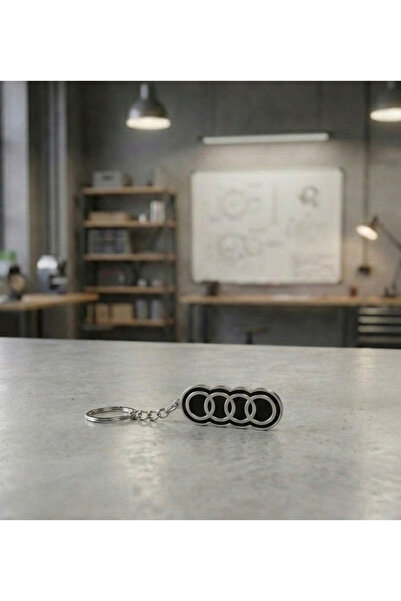 3DCustom Lab Audi Logolu Premium 3D Tasarım Anahtarlık – Estetik ve Araç Dostu
