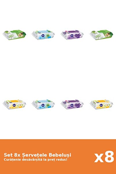 Sleepy Set of 8 Sleepy Baby Wipes: Chamomile, Lavender, Aloe Vera, Apple