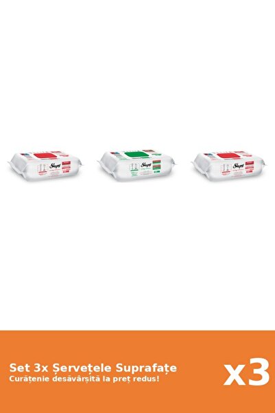 Sleepy Set 3 Șervețele Suprafațe Sleepy: Clasic, White Soap