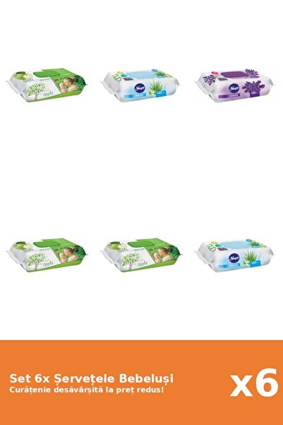 Sleepy Set of 6 Sleepy Baby Wipes: Lavender, Aloe Vera, Apple
