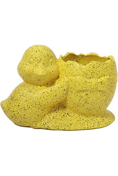 Goliat Osłonka doniczka jajko z kaczuszką Wielkanoc żółta nakrapiana