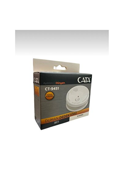 Cata CT-9451 Duman Dedektörü Pilli Kablosuz Yangın Alarm Sensörü (PİL DAHİL D...