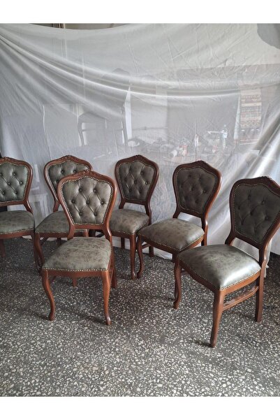 Bengi Ankara Mobilya Sandalye Klasik 90613 Model Kayın Aslan Ayak Ceviz Nubuk...