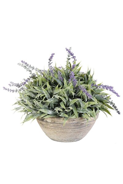 Goliat Lawenda w Postarzanej Glinianej Donicy 35 cm - Dekoracja w Stylu Prowa...