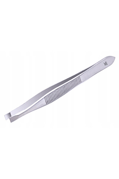UBX Пинсети за вежди, набраздена дръжка, неръждаема стомана, сиви