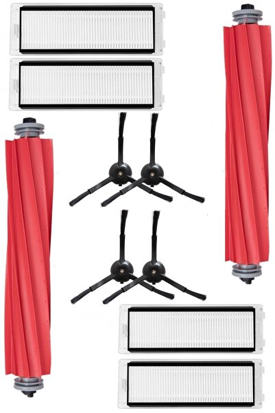 Rovexa Σετ μαύρων πλαϊνών βουρτσών 10 τεμαχίων συμβατό με Roborock Q Revo (ΣΗ...