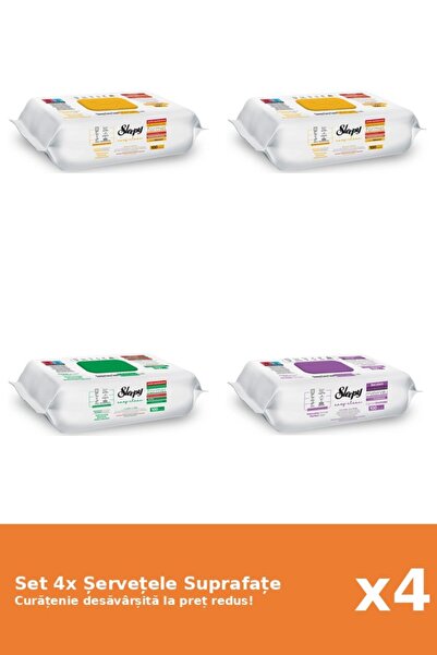 Sleepy Set of 4 Sleepy Surface Wipes: Classic, White Soap