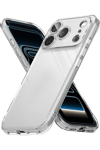 CaseHub غطاء شفاف لهاتف آيفون 17 برو ماكس مع حماية للكاميرا ومقاوم للصدمات