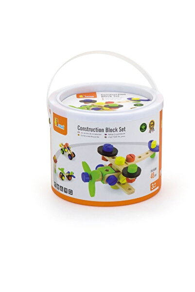 Viga Set de construcție din lemn pentru copii, 48 de piese