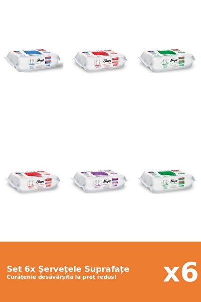 Sleepy Set 6 Șervețele Suprafațe Sleepy: Clasic, Bleach, White Soap