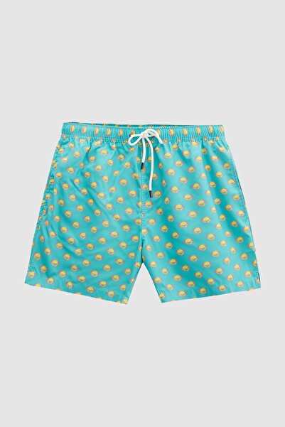 Tween Regular Fit Yeşil Baskılı Şort Mayo