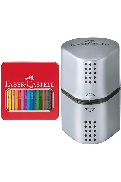 Faber Castell Creioane colorate Faber-Castell Jumbo Grip, cutie metalică de 1...