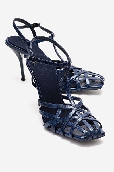 LuviShoes Allos Navy Blue Women's Heeled Shoes