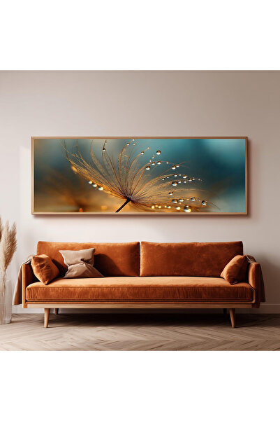 Dekorsiahome Ahşap Çerçeveli Panoramik Oturma Odası Salon Tablosu UZ0433