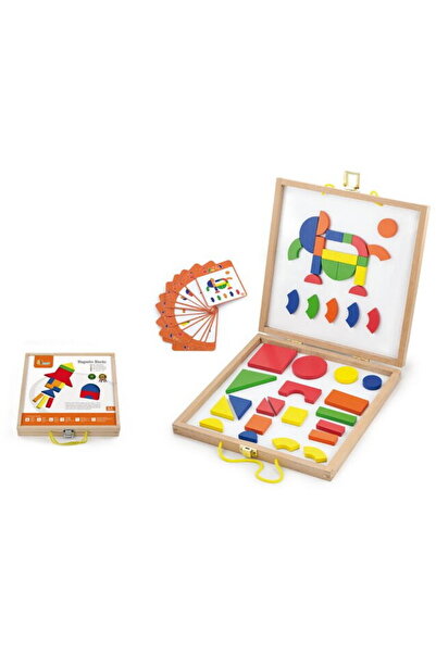 Viga Cutie din lemn cu blocuri magnetice pentru copii