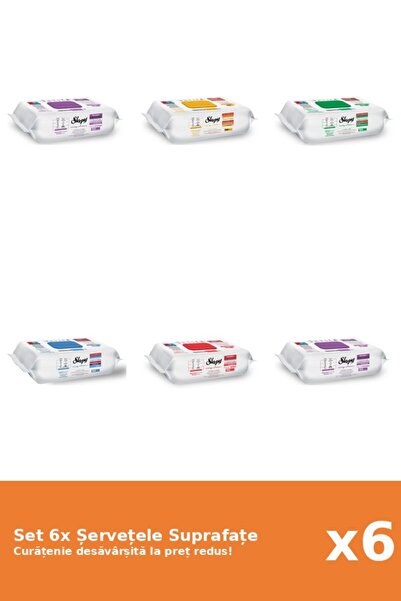 Sleepy Set of 6 Sleepy Surface Wipes: Classic, Bleach, White Soap