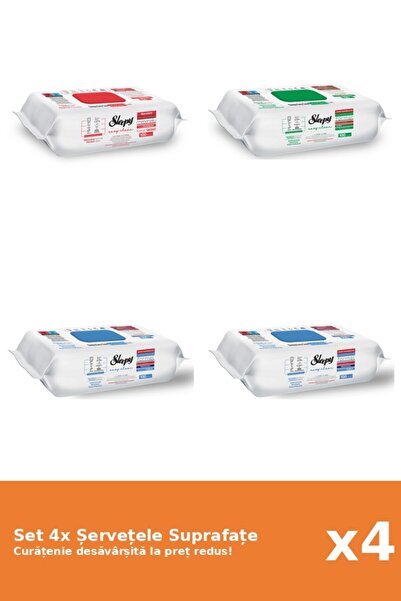 Sleepy Set 4 Șervețele Suprafațe Sleepy: Clasic, Bleach, White Soap