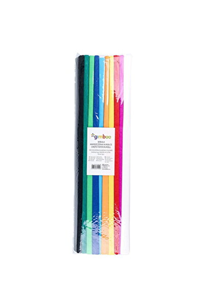 Gimboo Crepe paper roll, 50 x 200 cm, 10 pcs/set, - assorted intense colors