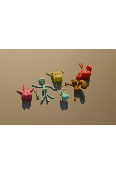 Gonulella Sünger bob ve arkadaşları Tüm Karakterler Buzdolabı Magneti